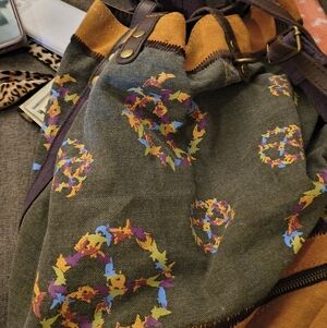 Lucky Brand Multicolor Patterned Backpack with Tan Accents